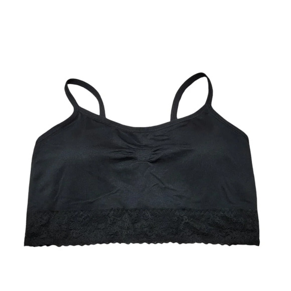 Torrid Curve Lightly Lined Black Seamless Lace Band Bralette Size 2 - Picture 3 of 7